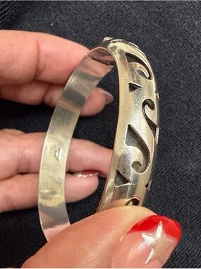 Silver Mexico 925 stamped Bangle Bracelet - Silver